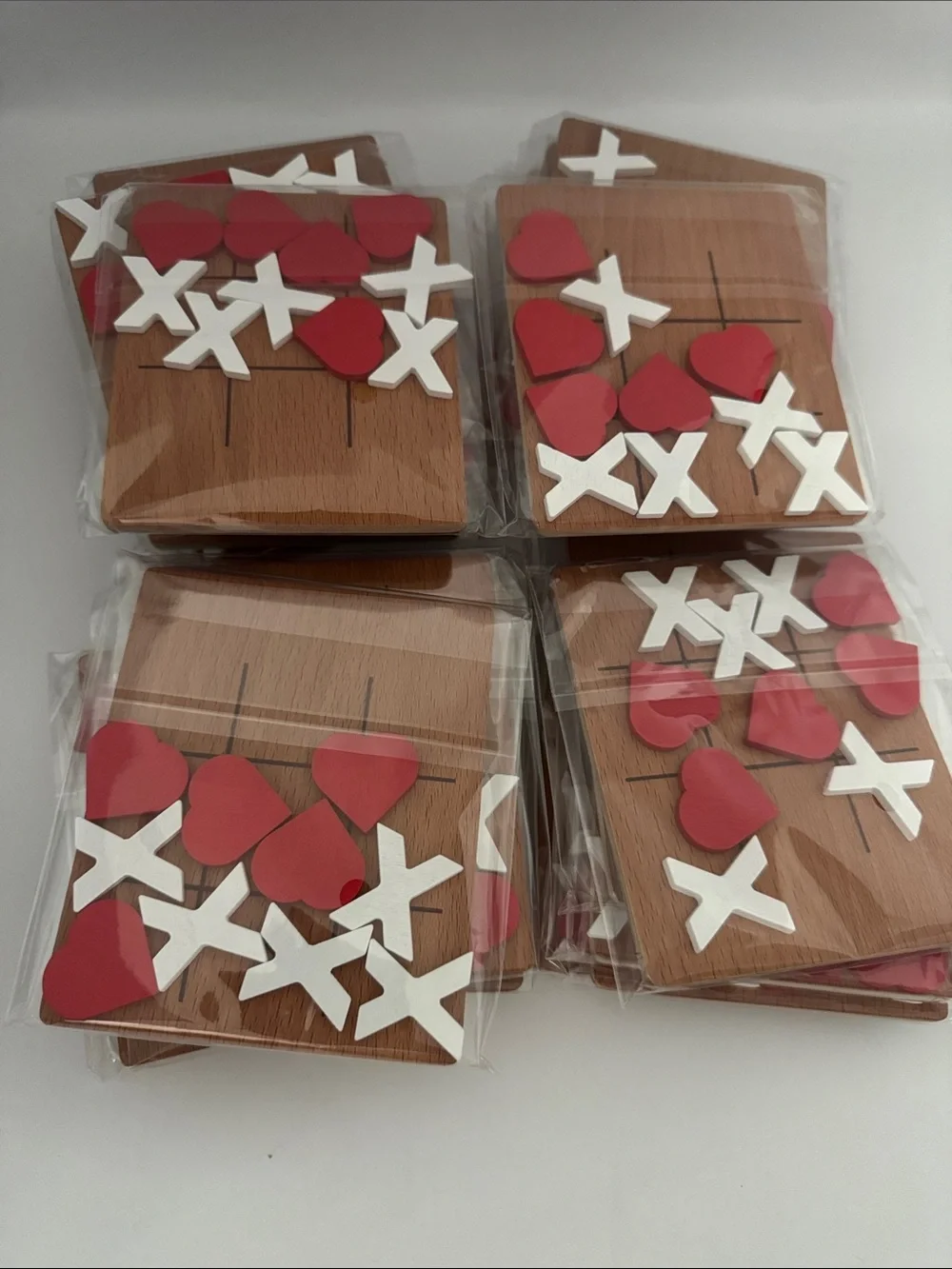 Valentine’s Day Gifts Wooden Tic Tacos Toe Game Cards for Kids